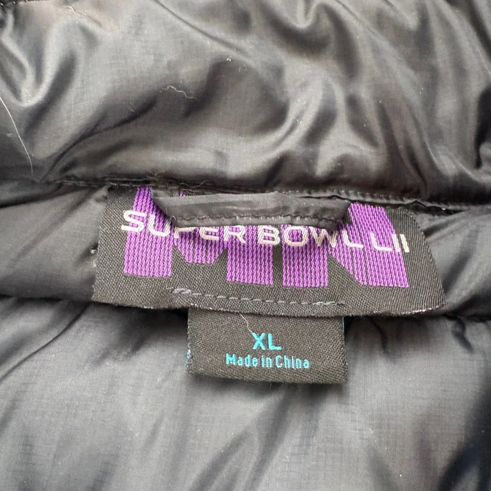Super Bowl LII Minnesota Puffer Jacket Women's XL Blue‎ NFL Team Eagles Patriots